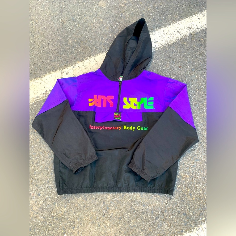 Vintage Misprint Surf Style 1/4 Zip Pullover Windbreaker